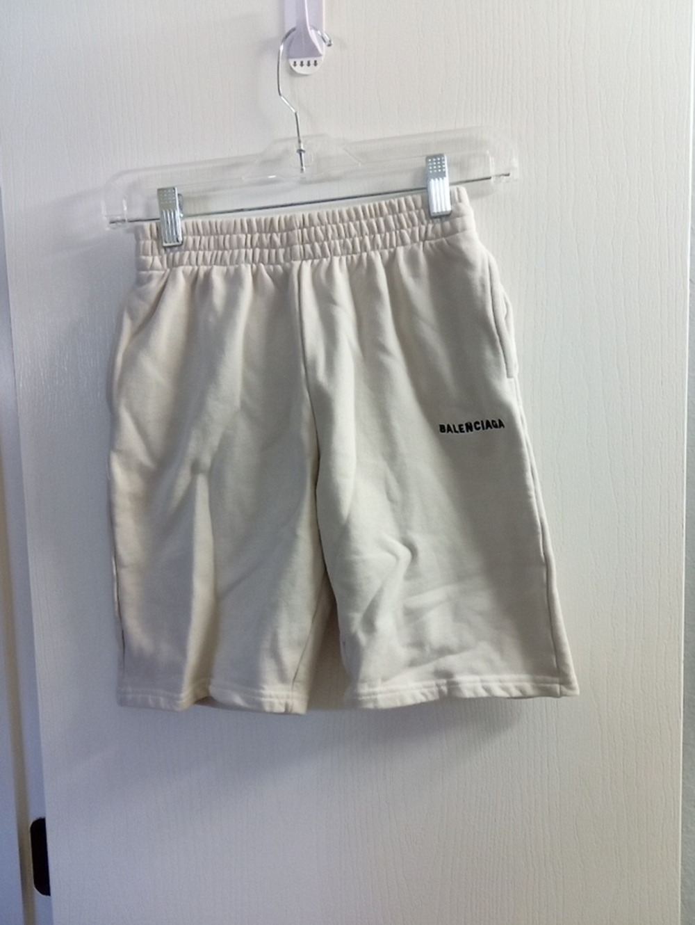 Balenciaga Kids Cream Logo Sweatshorts